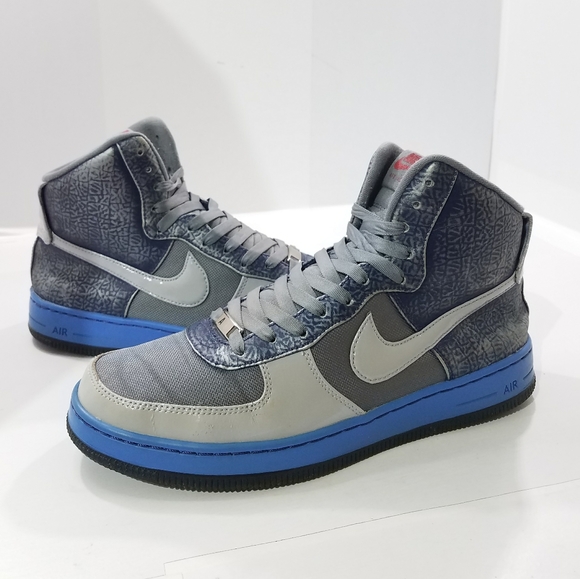 NIKE AIR FORCE DOWNTOWN HIGH COOL GREY NAVY BLUE